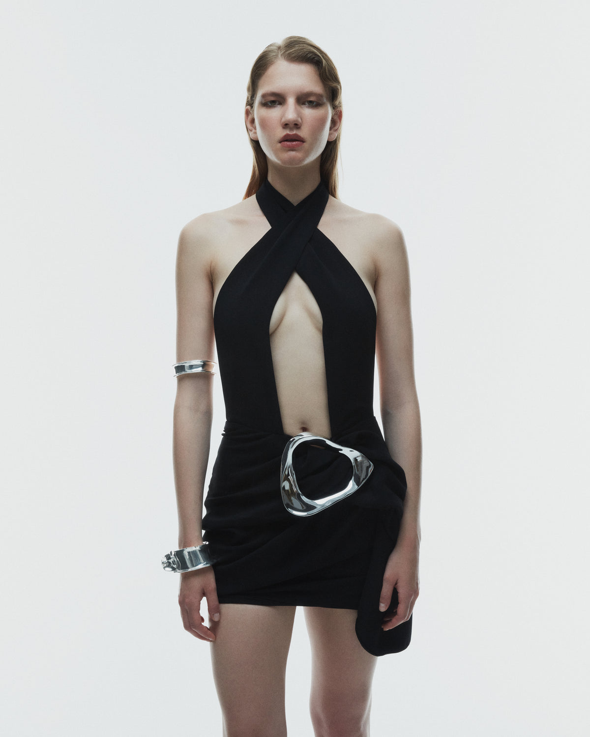 Faience Wrap-up Mini Dress