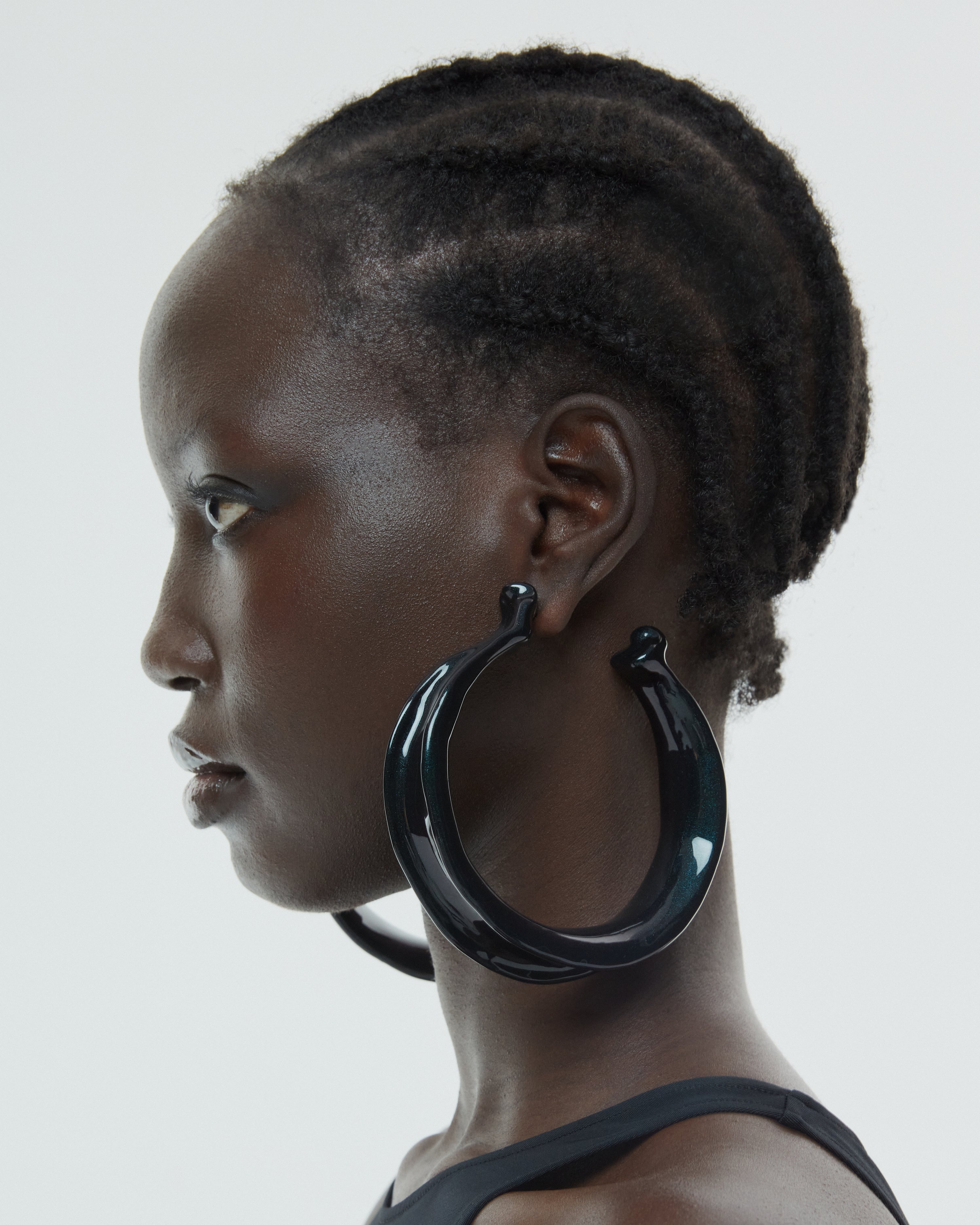 Faience Grand Hoops - Obsidian