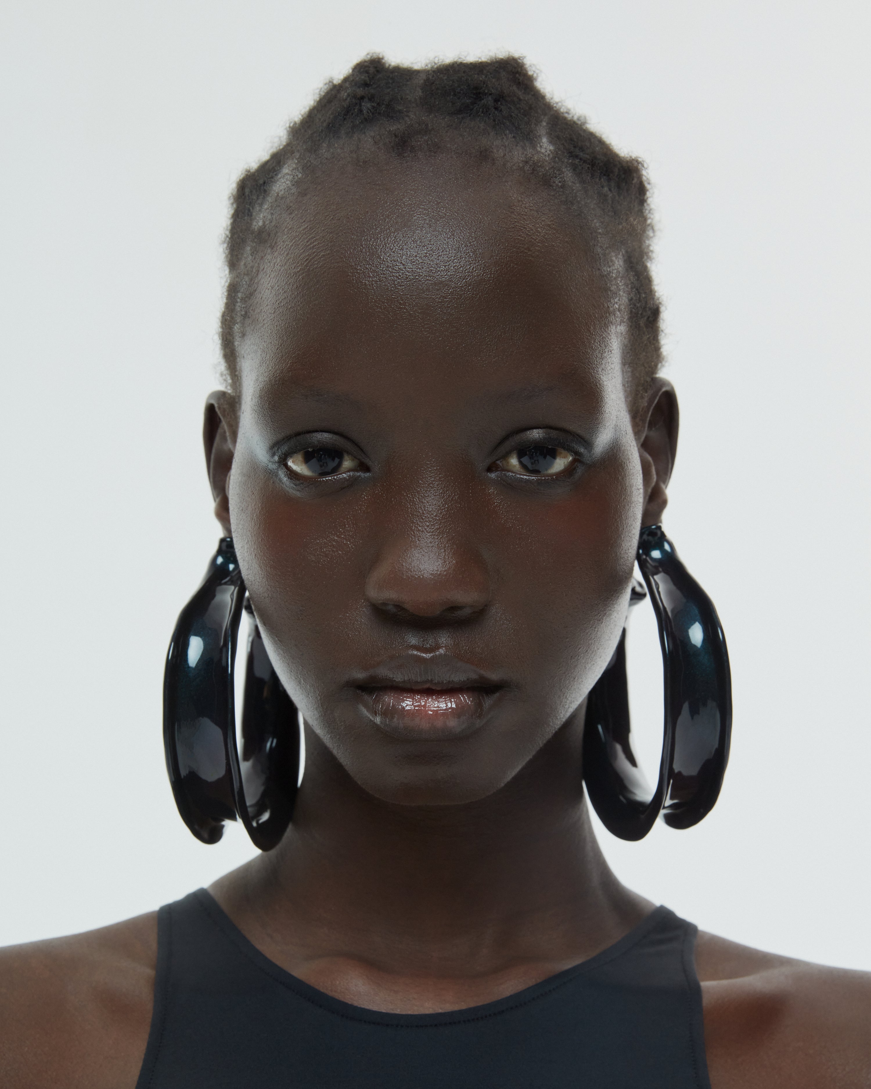 Faience Grand Hoops - Obsidian